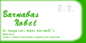 barnabas nobel business card